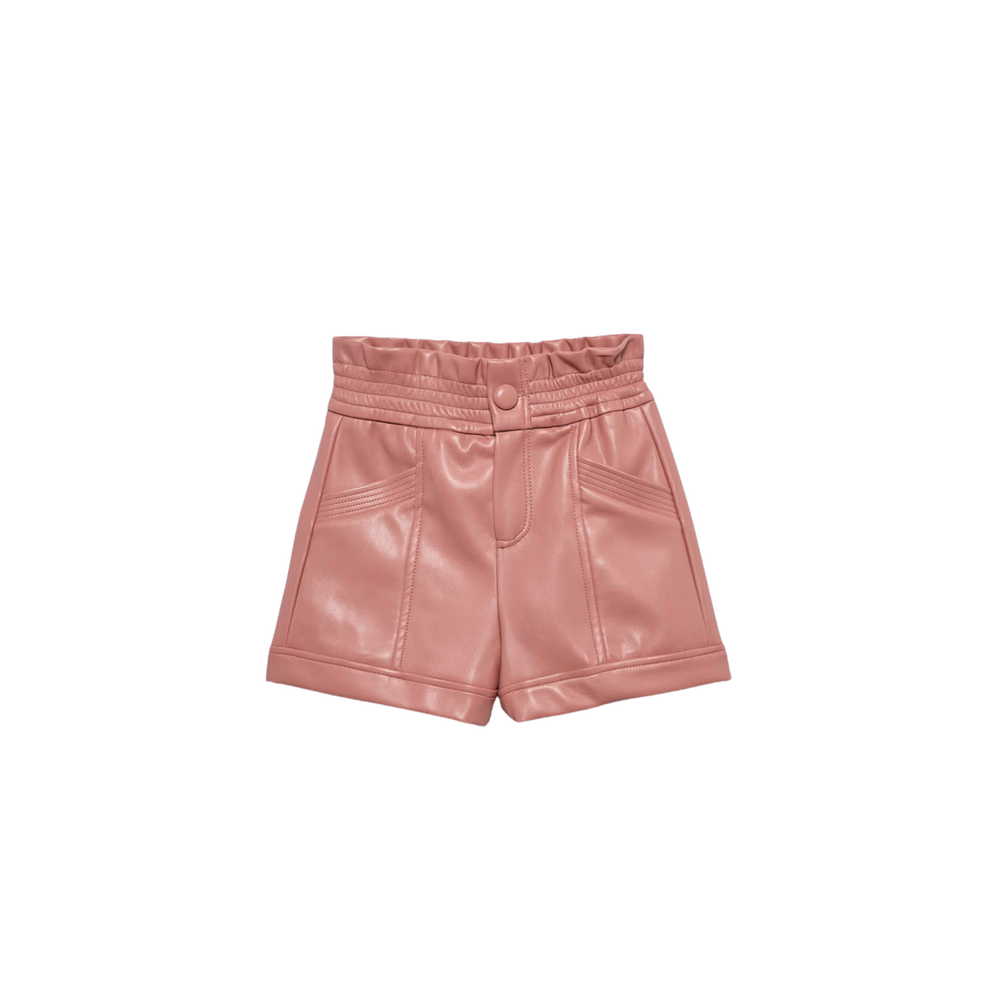 Faux Leather Shorts - Rose