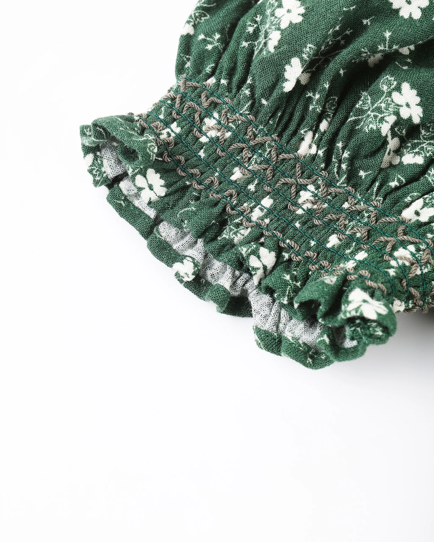 Ada Blouse - Green Ditsy