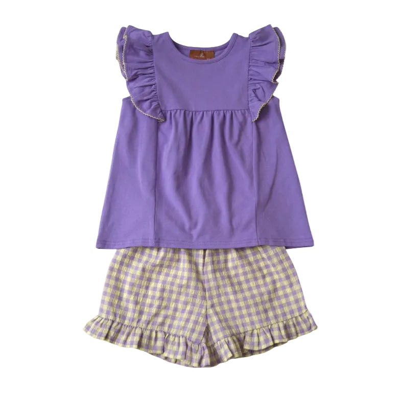 Juliana Short Set - Purple/Yellow