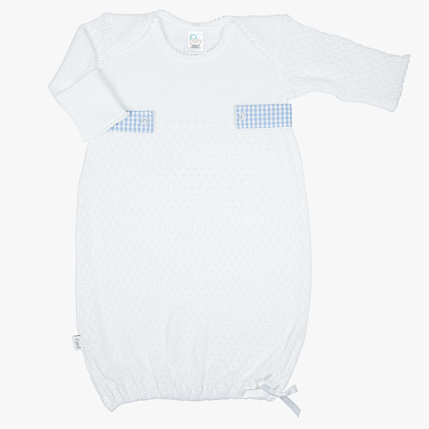 LS Gown W Gingham Tabs - 115GHM