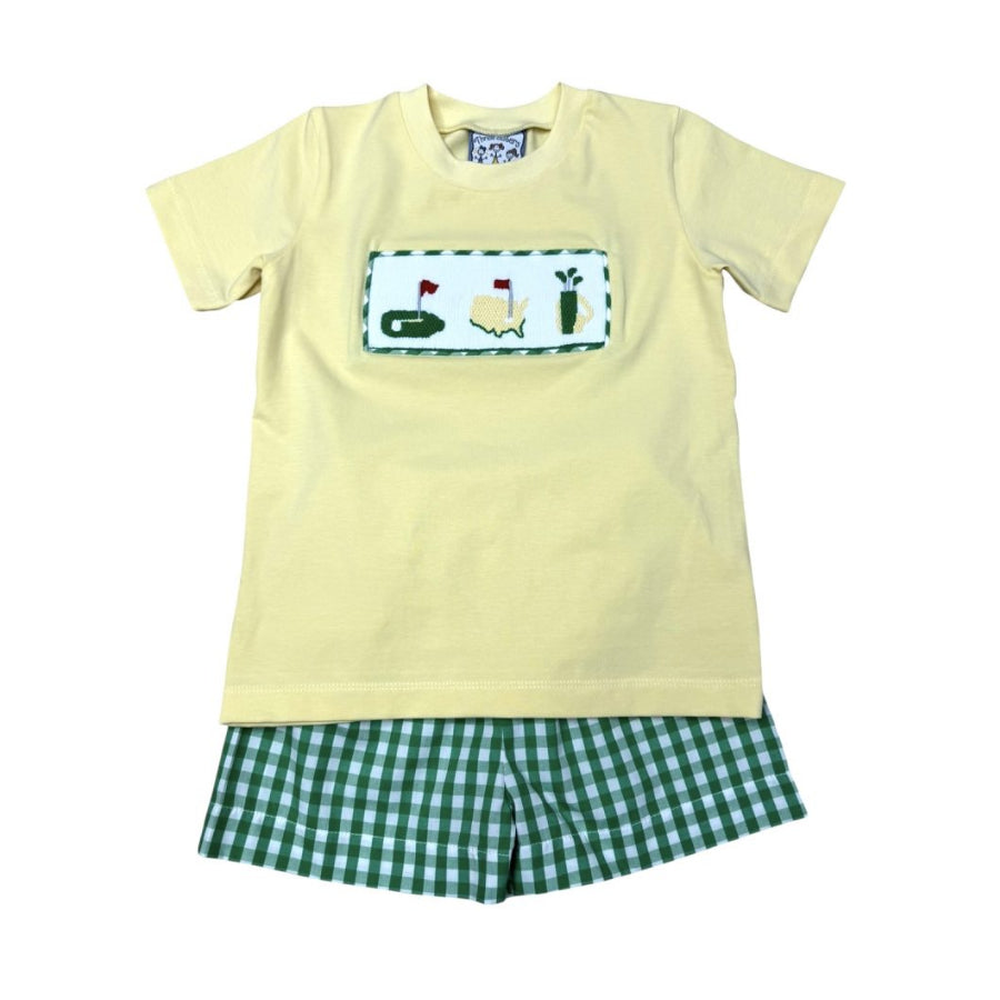 Golf Smocked Boys Short Set