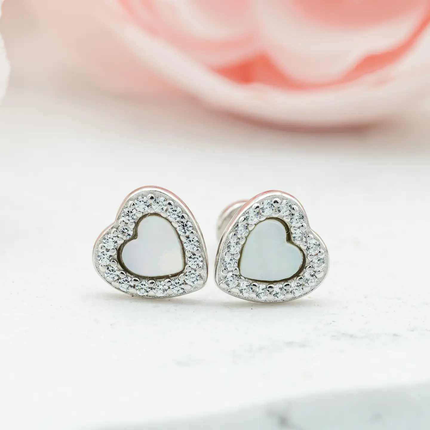 Mother of Pearl Heart Earring