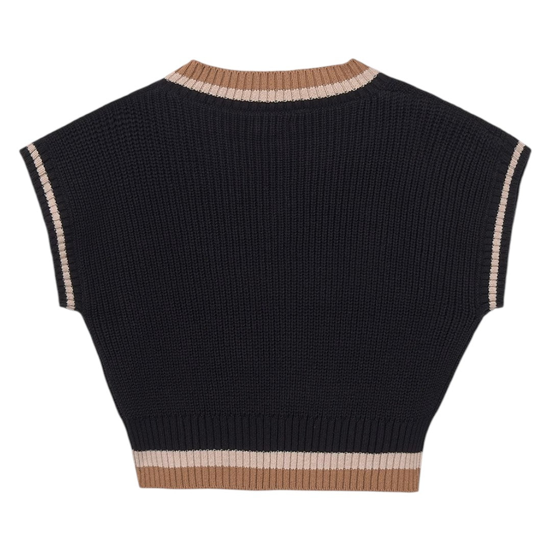 Knit Sweater Vest - Black