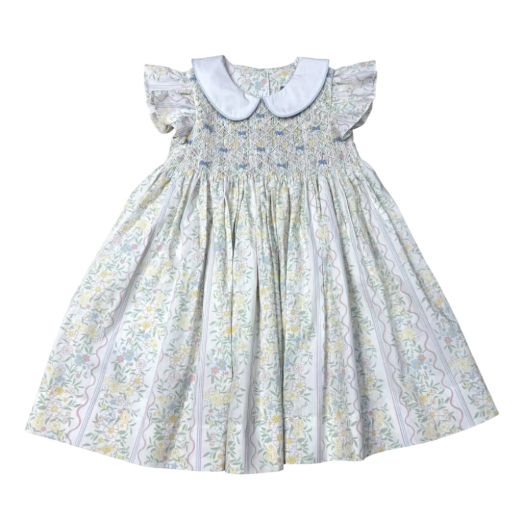 Spring Bouquet Smocked Geo Dress