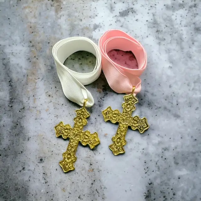 Gold Cross Crib Medal