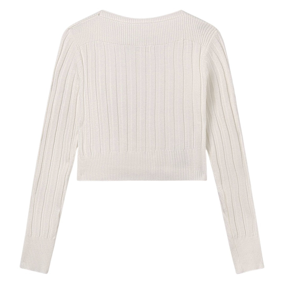 Rib Knit Sweater - Ecru
