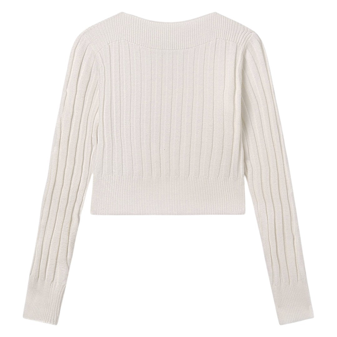 Rib Knit Sweater - Ecru