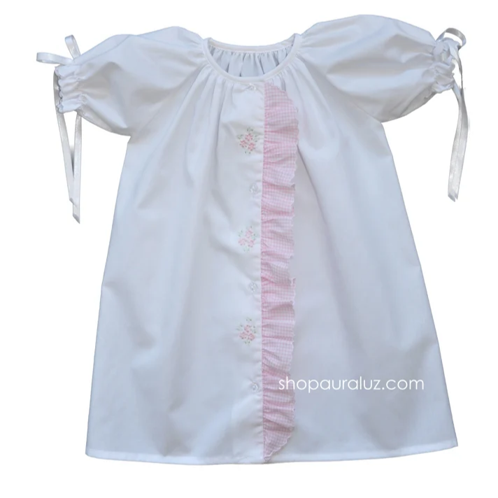 Pink Check Flowers Daygown