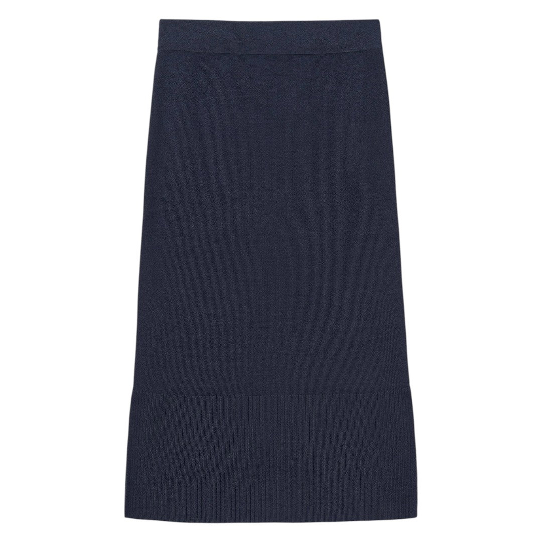 Knit Midi Skirt - Navy