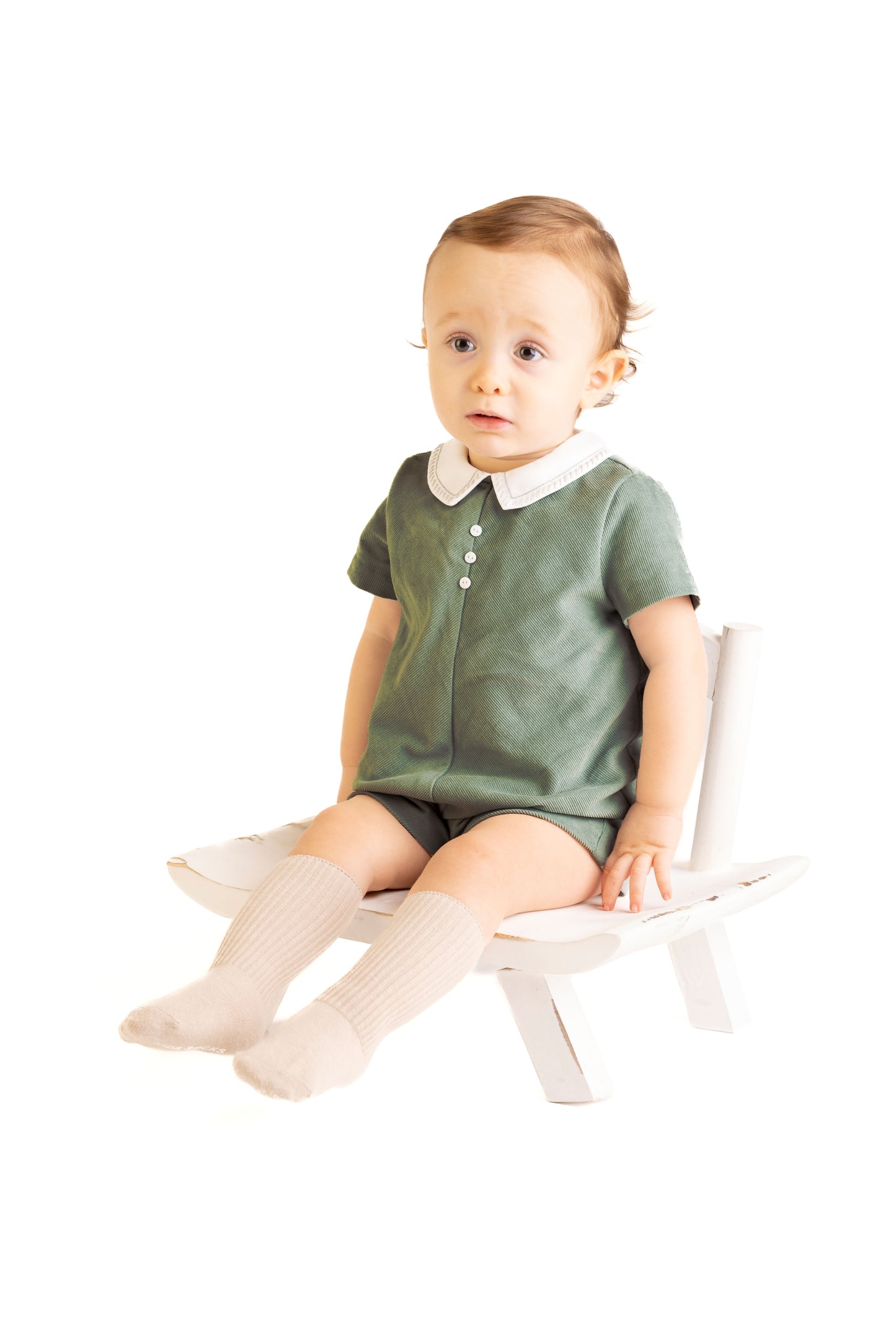 Cozy Cord Romper - Green