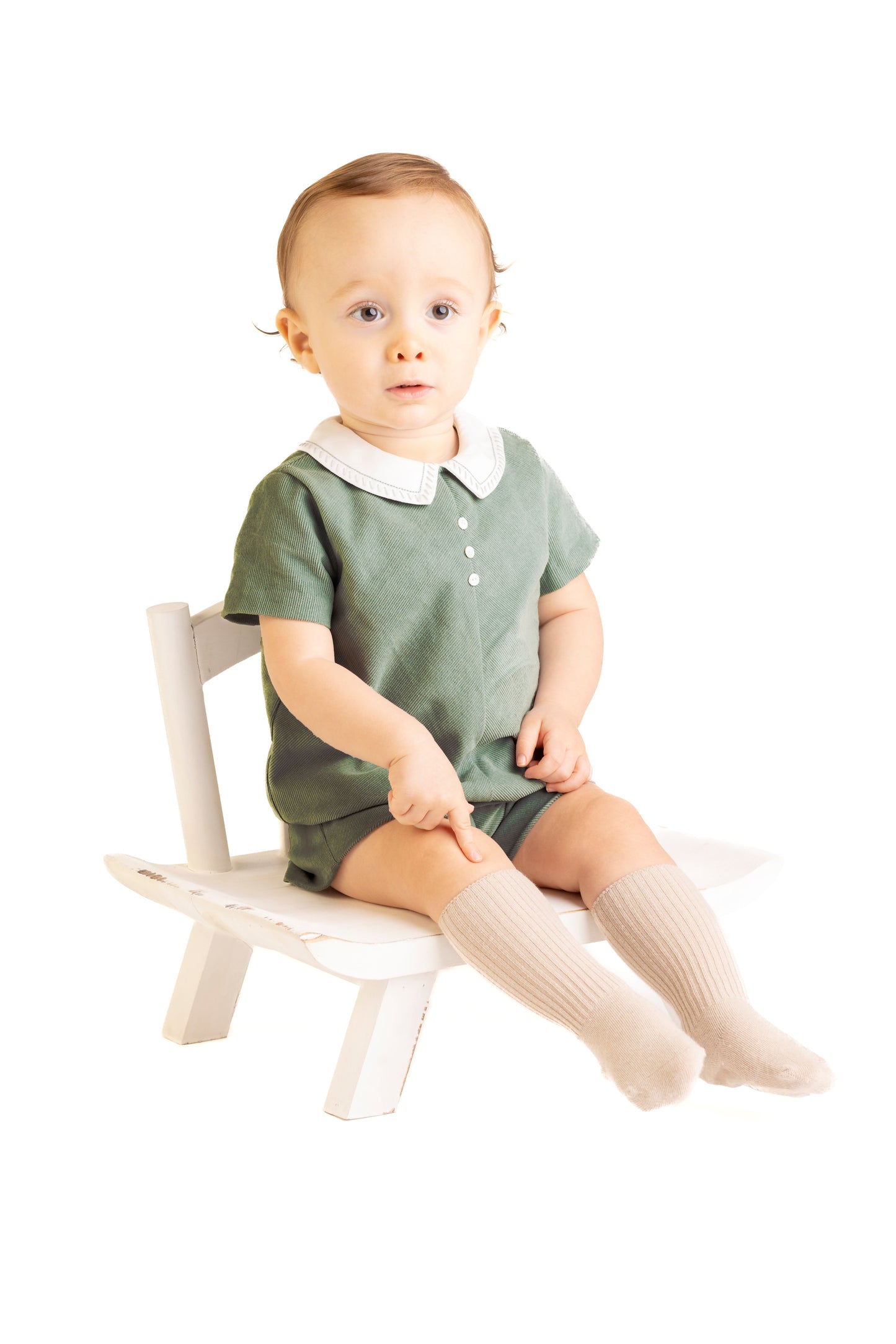 Cozy Cord Romper - Green