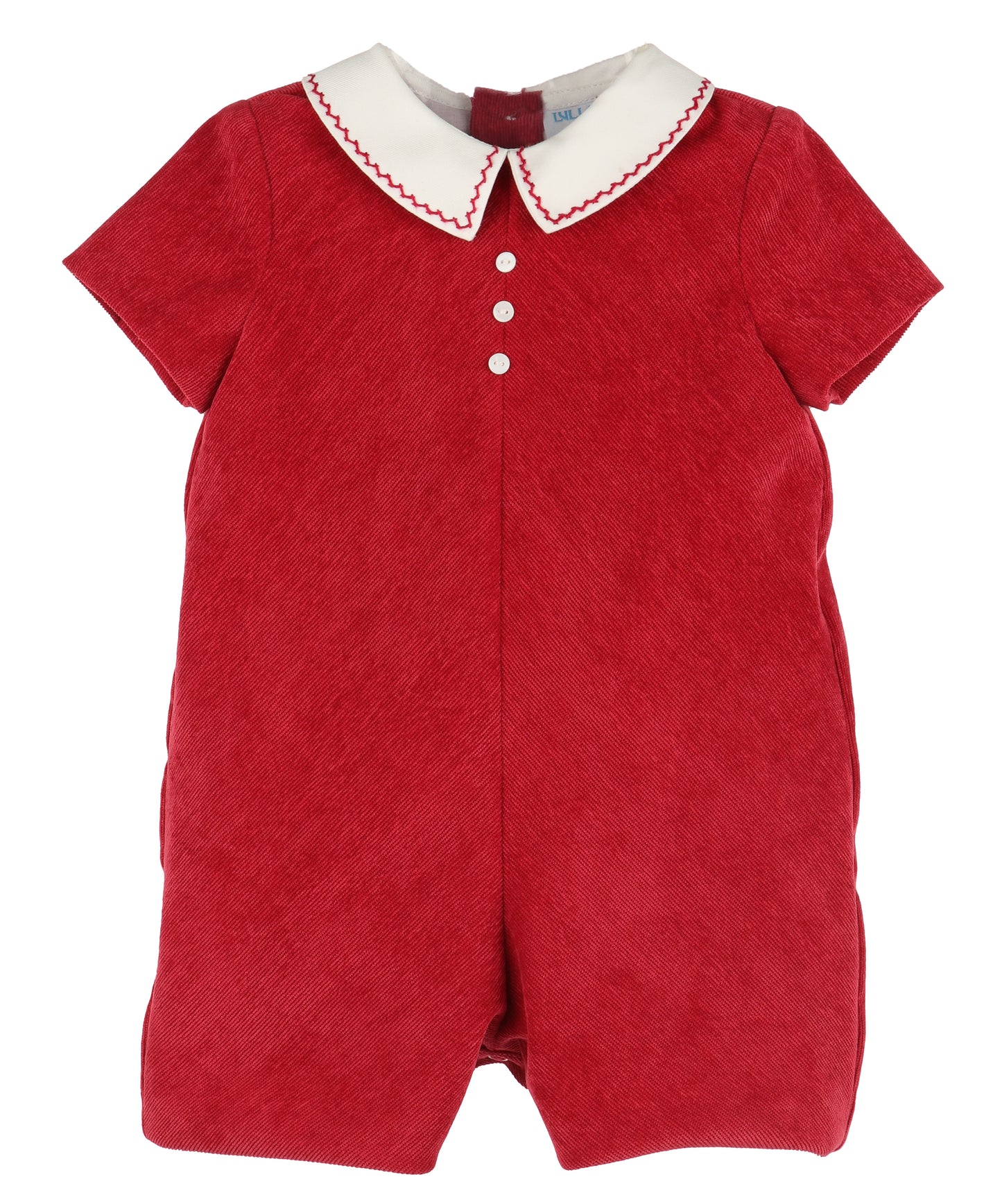 Cord Stitches Collar Romper