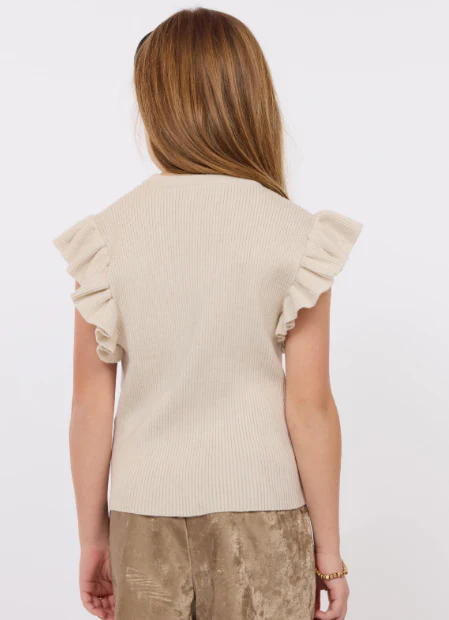 Tiffany Ruffle Sweater - Cream