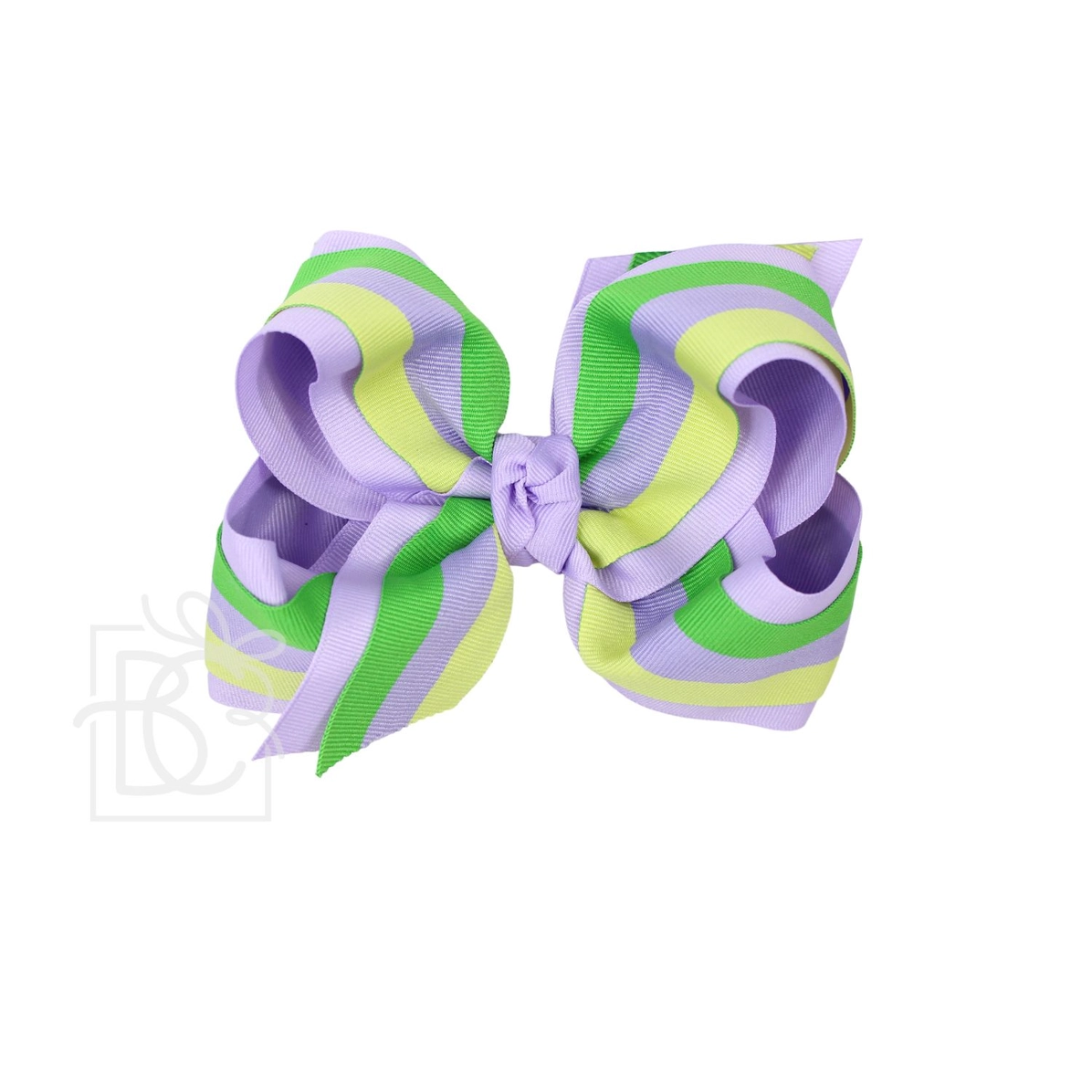 Layered Pastel Mardi Gras Stripe Bow