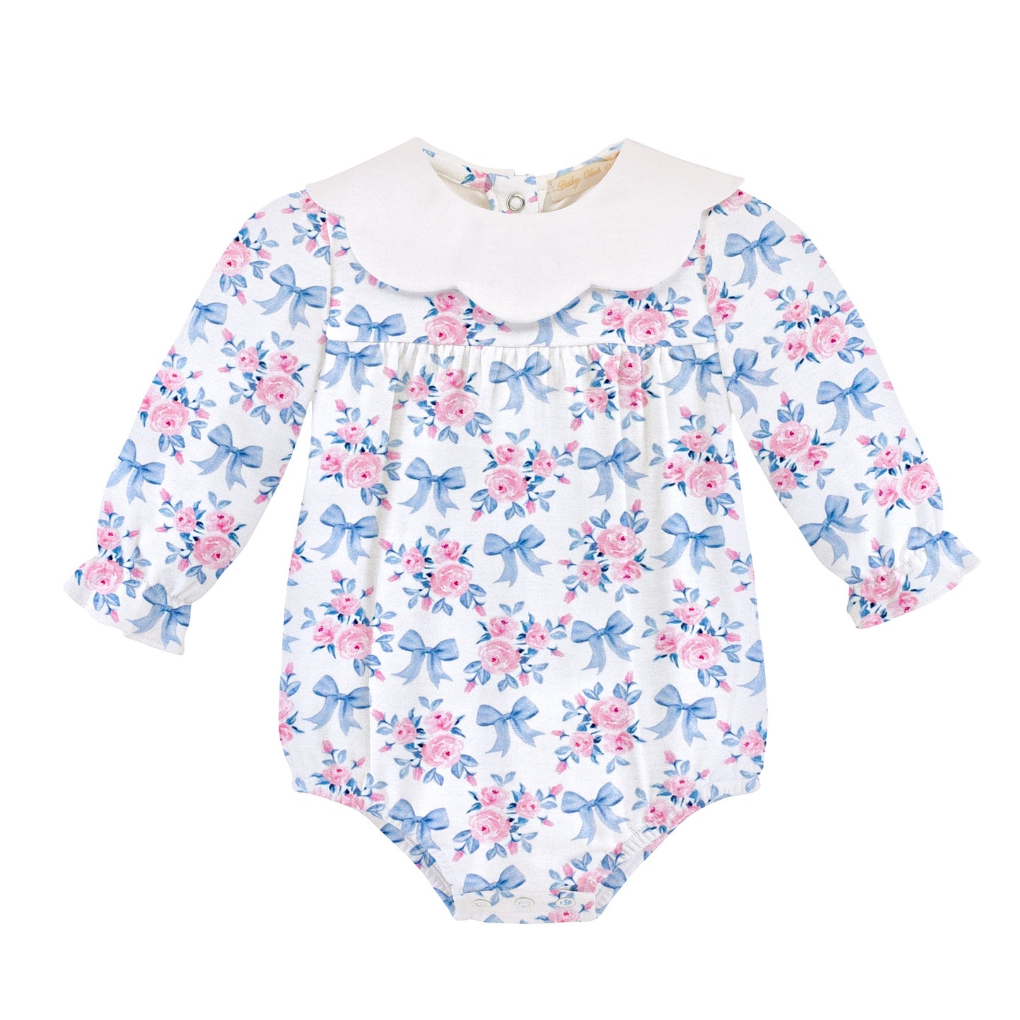 Blue Floral Bows Collar Bubble