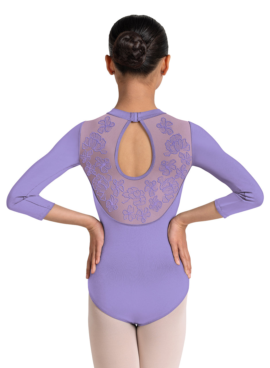 Emb. 3/4 Sleeve Leo - Lilac