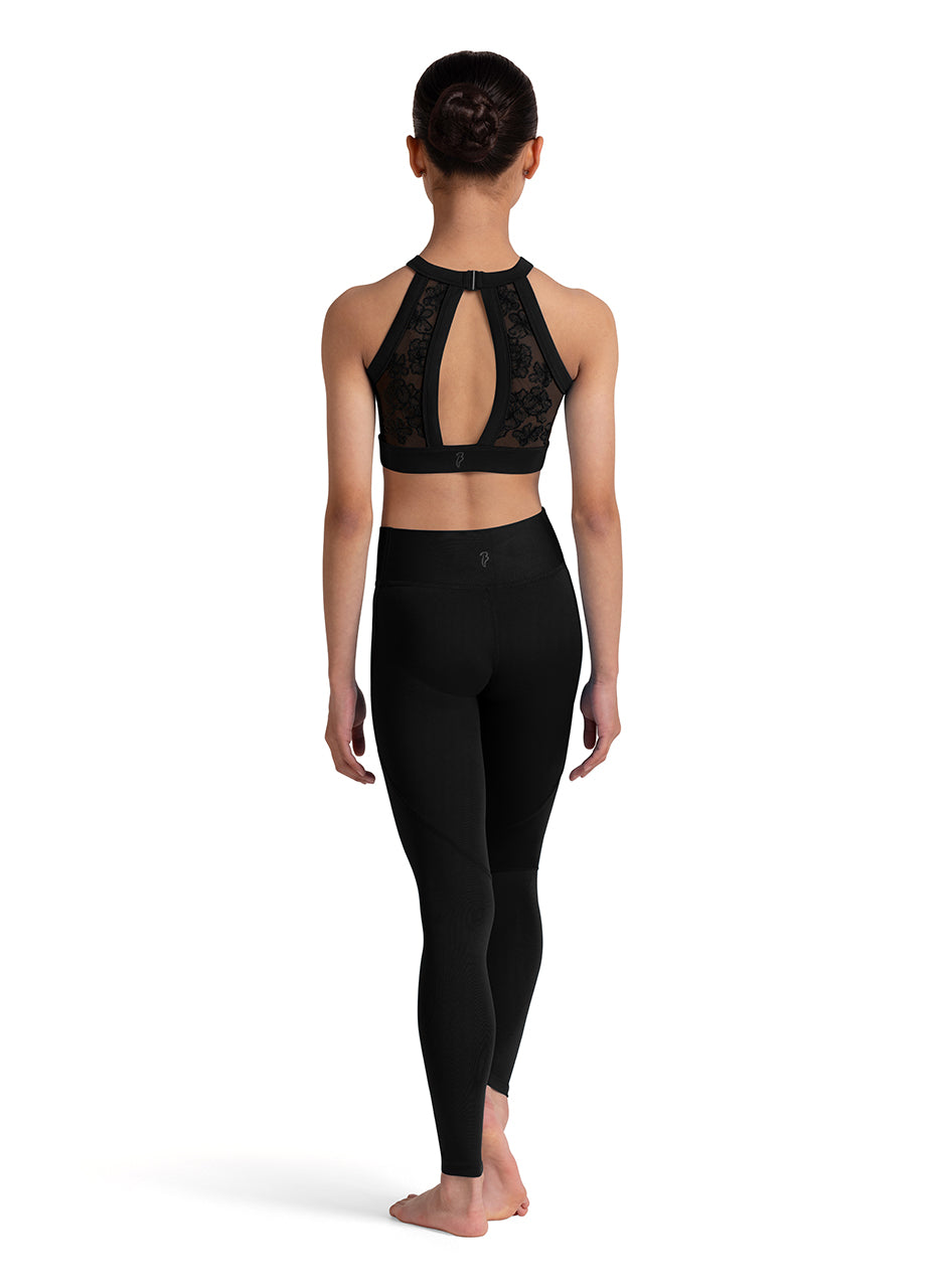 V Front Leggings - Black