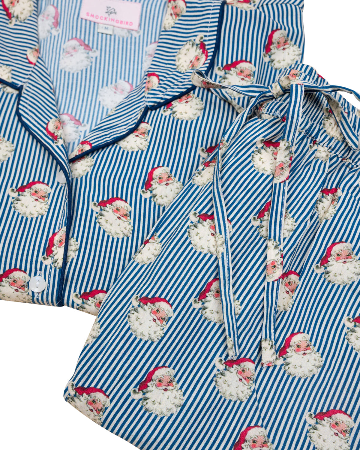 Navy Stripe Vintage Santa PJs