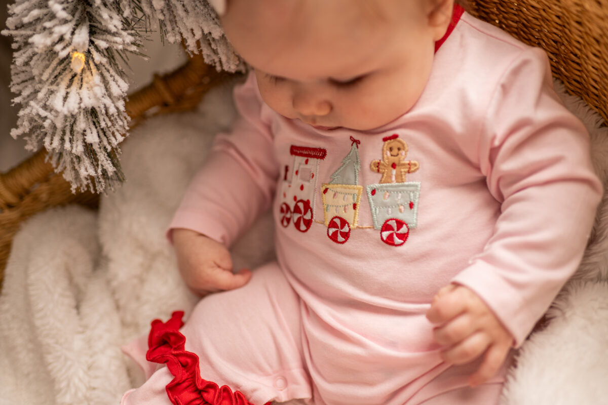 Christmas Train Girls Romper