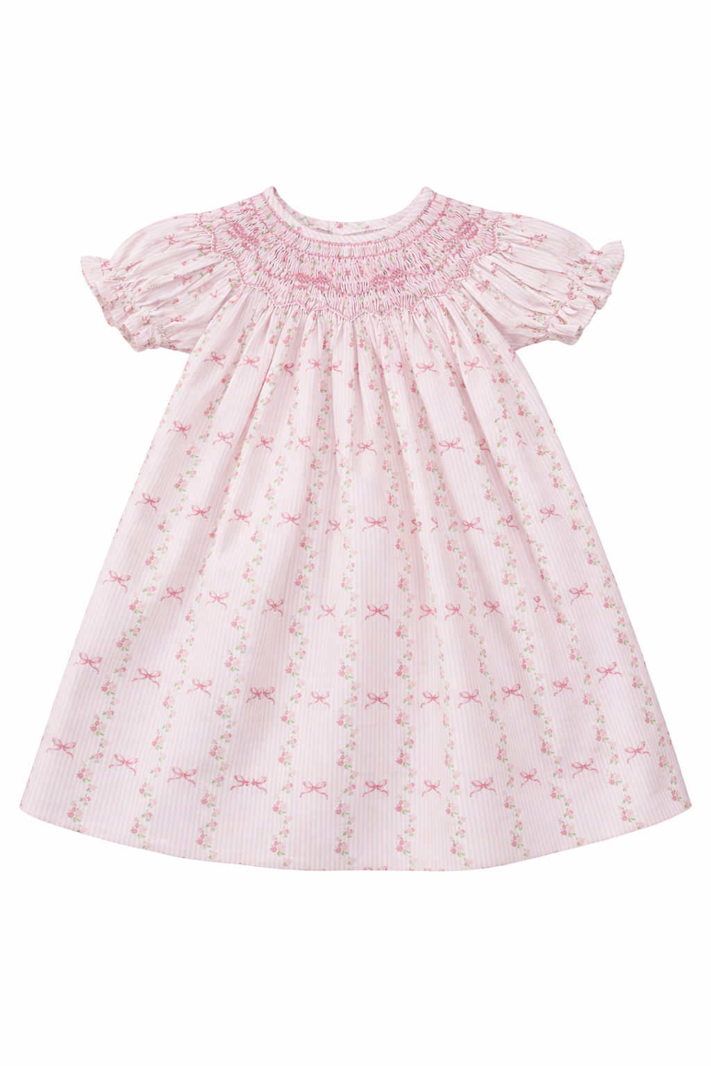 Britney Pink Bow Floral Dress-207