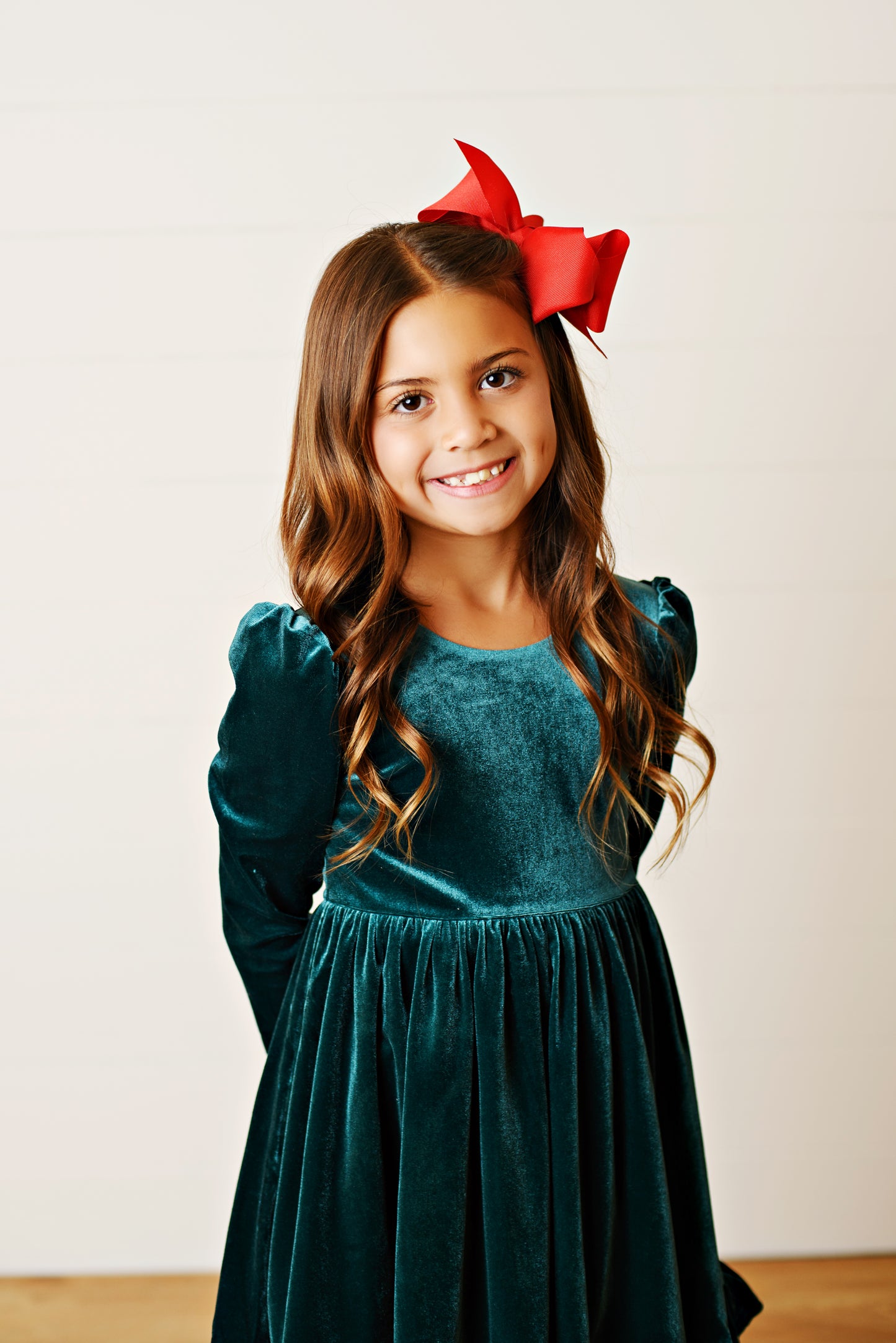 Hunter Green Velvet Dress