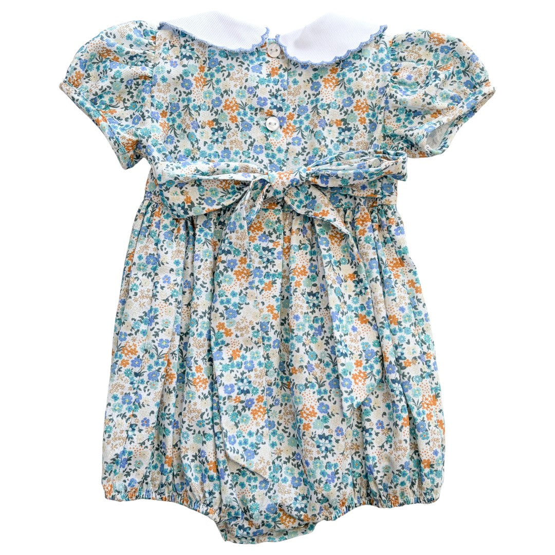 Blue Floral Collared Bubble