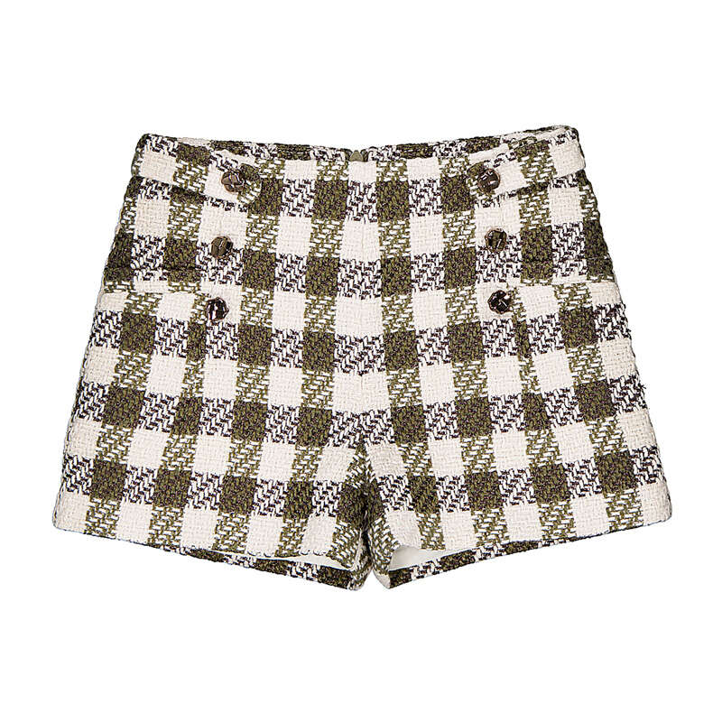 Avocado Tweed Gingham Short