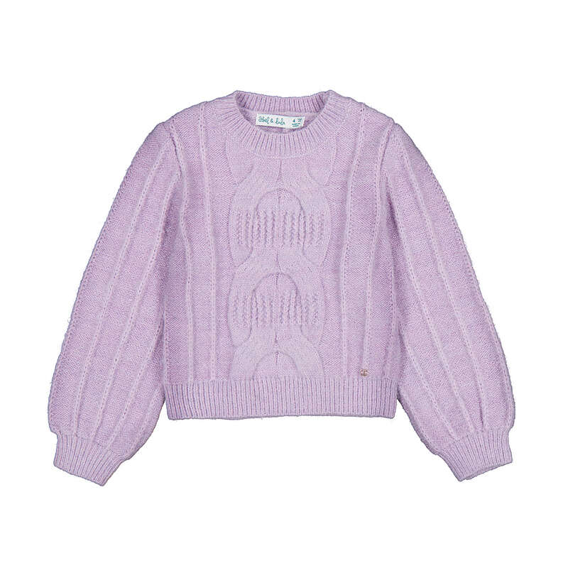Cable Knit Sweater-Lilac