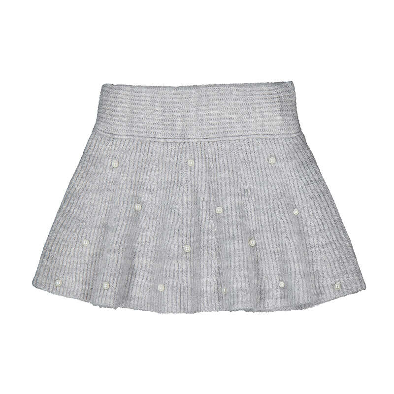 Knit Grey Skirt w Pearls