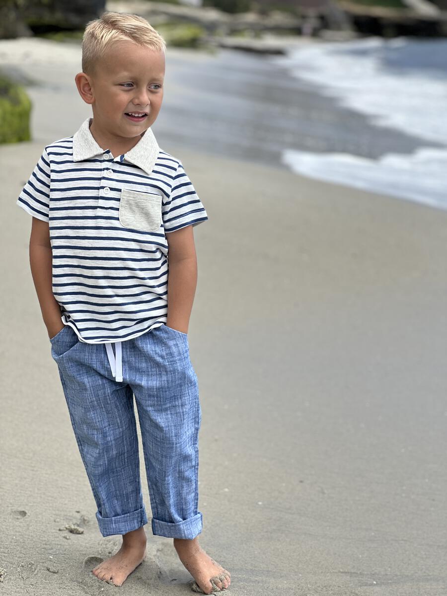 Anchor Polo - Navy/White