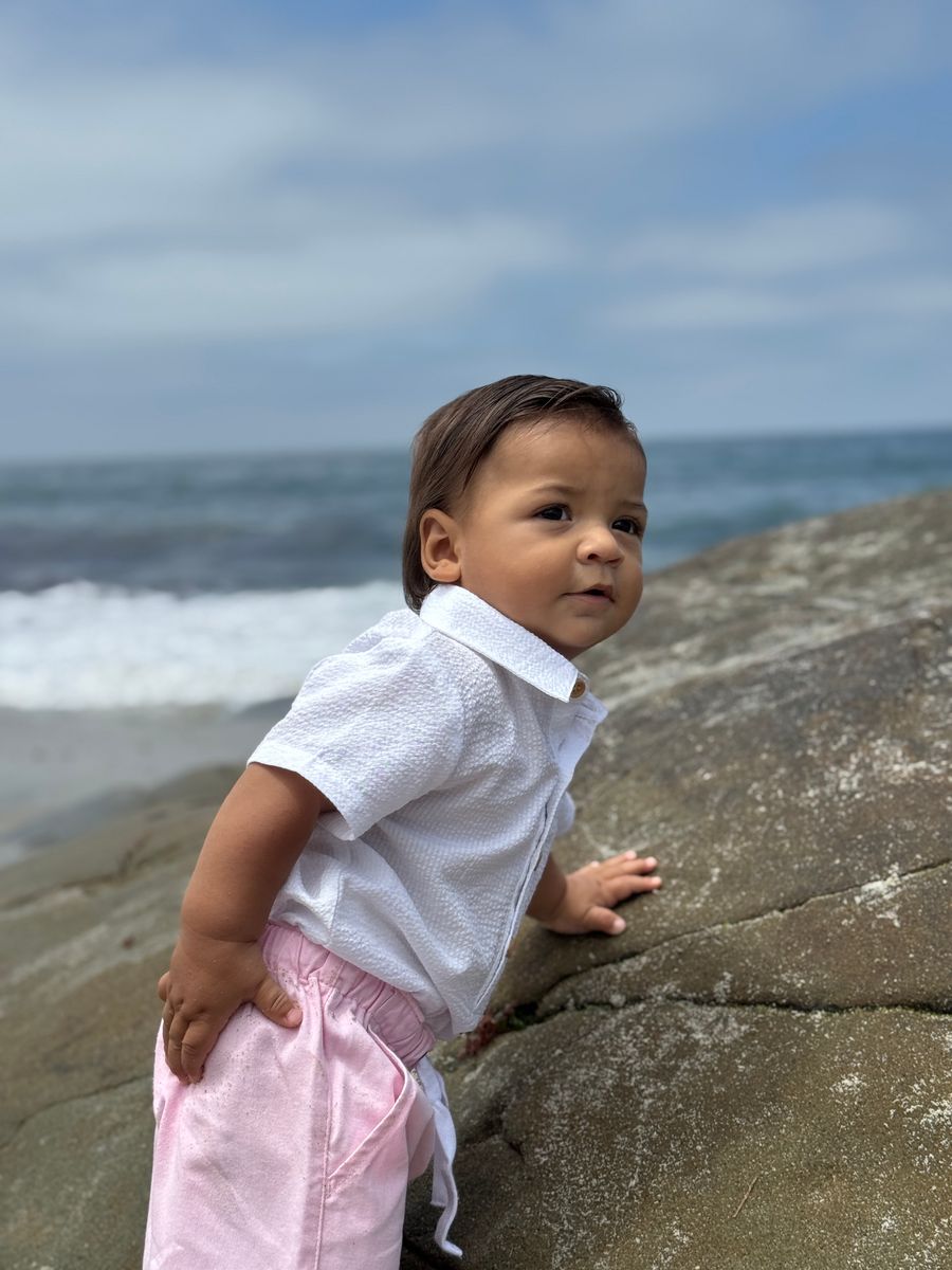 Helford Onesie - Wht. Seersucker