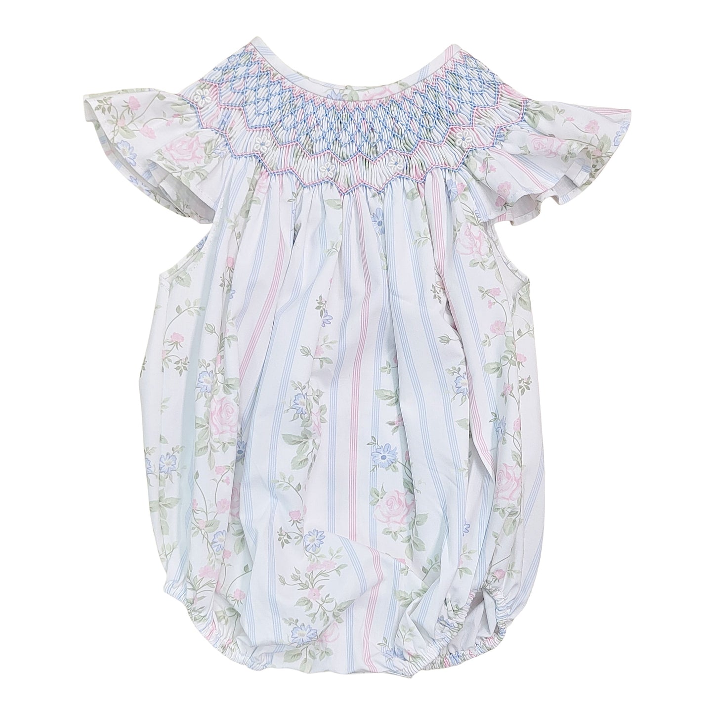 Valerie Floral Rose Vine Smocked Bubble