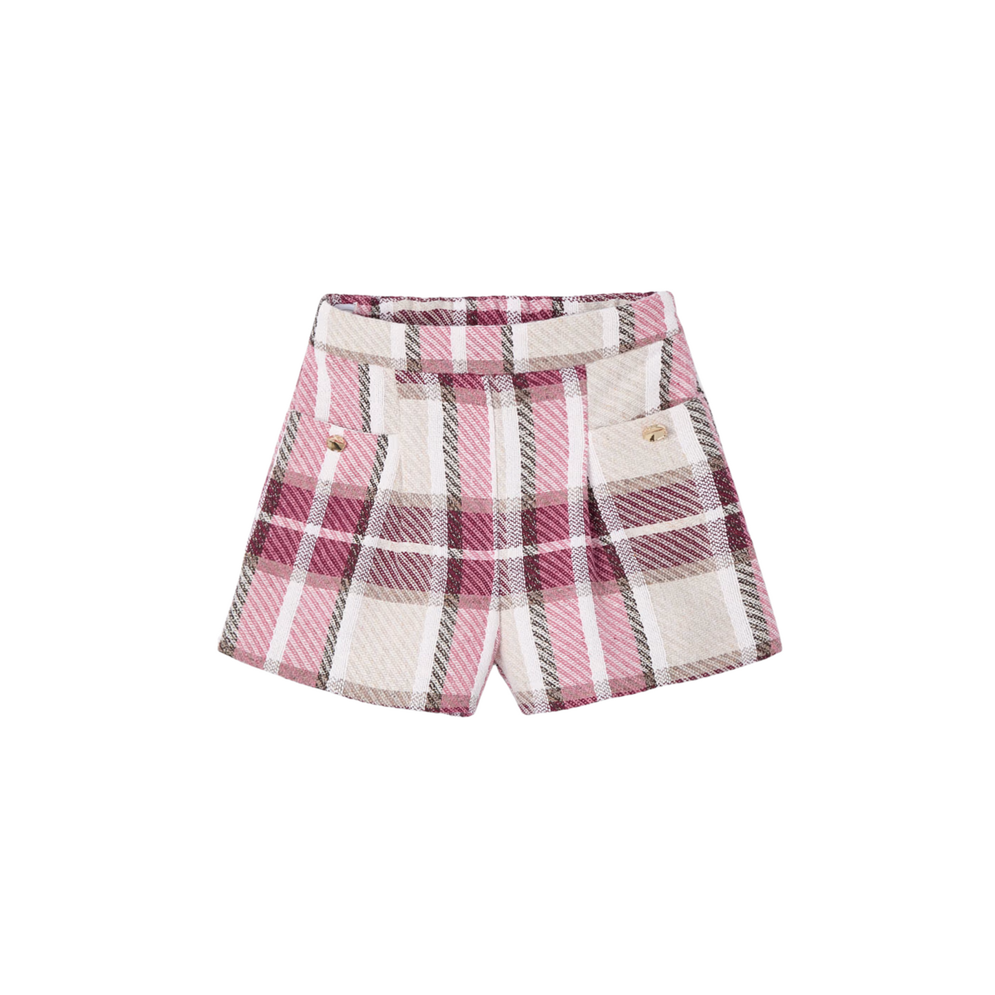 Girl's Plaid Shorts - Cherry