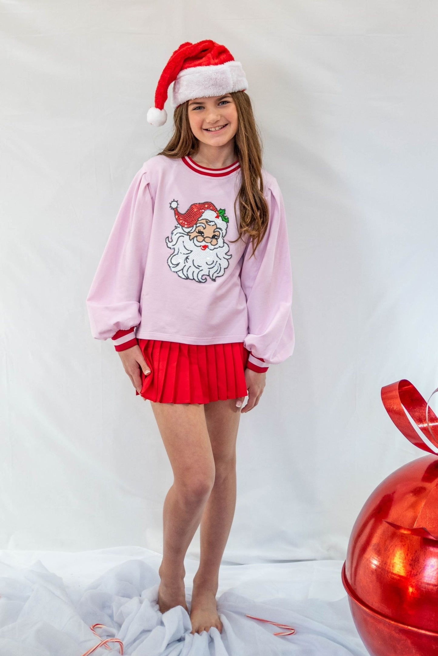 Santa Puff Sleeve Sweatshirt