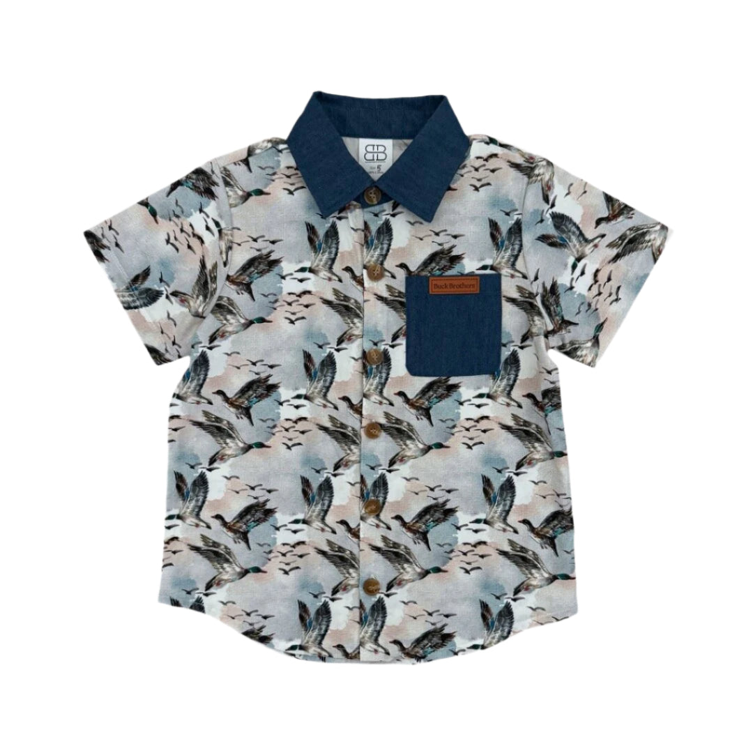 Nash Button Down - Mallard Sky
