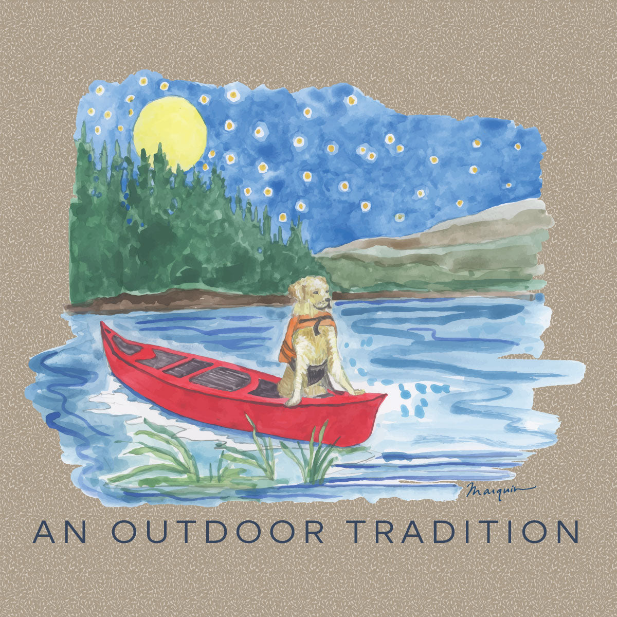 Golden Retriever Canoe L/S Tee