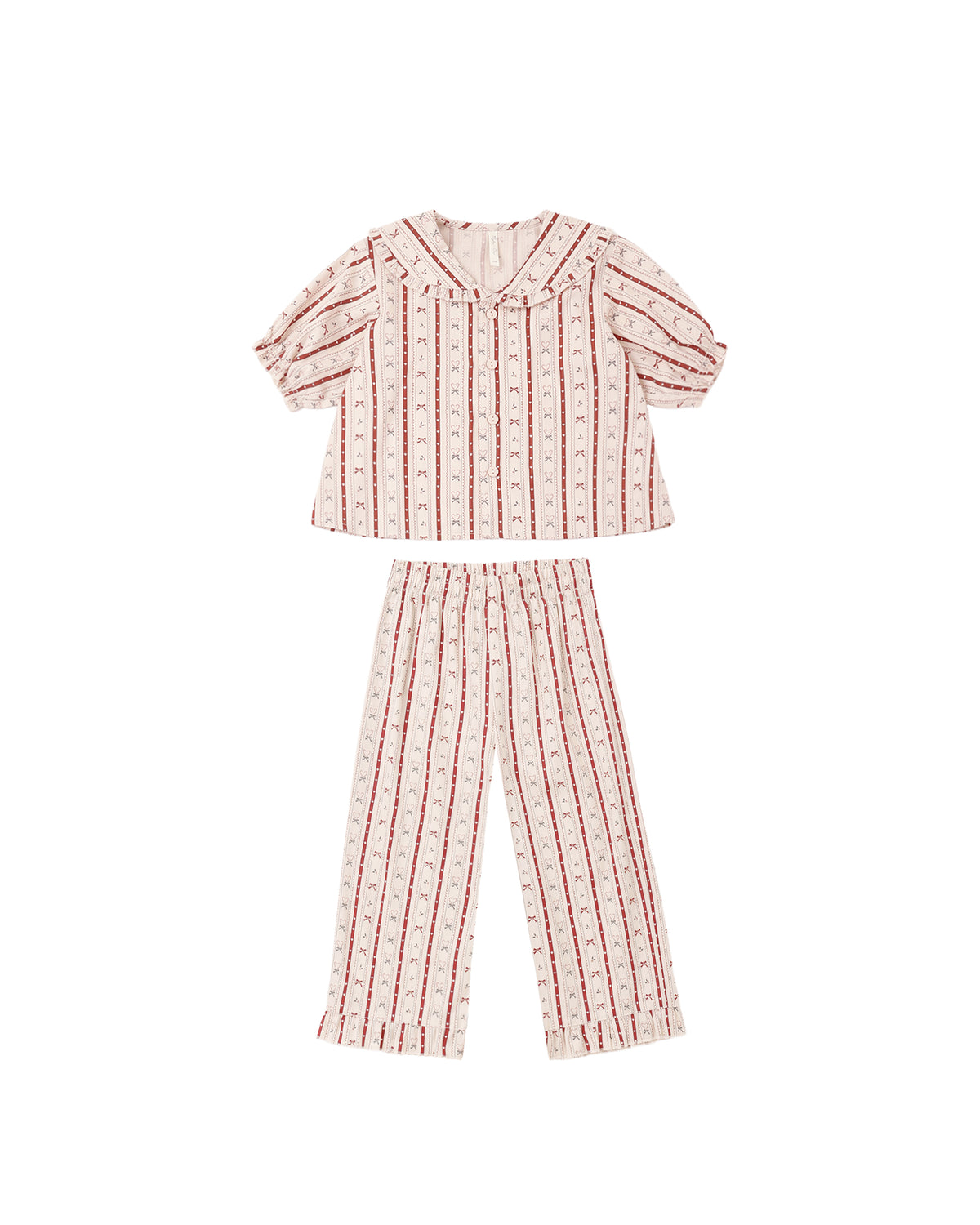 Women's Ruffle Candy Cane Pj's