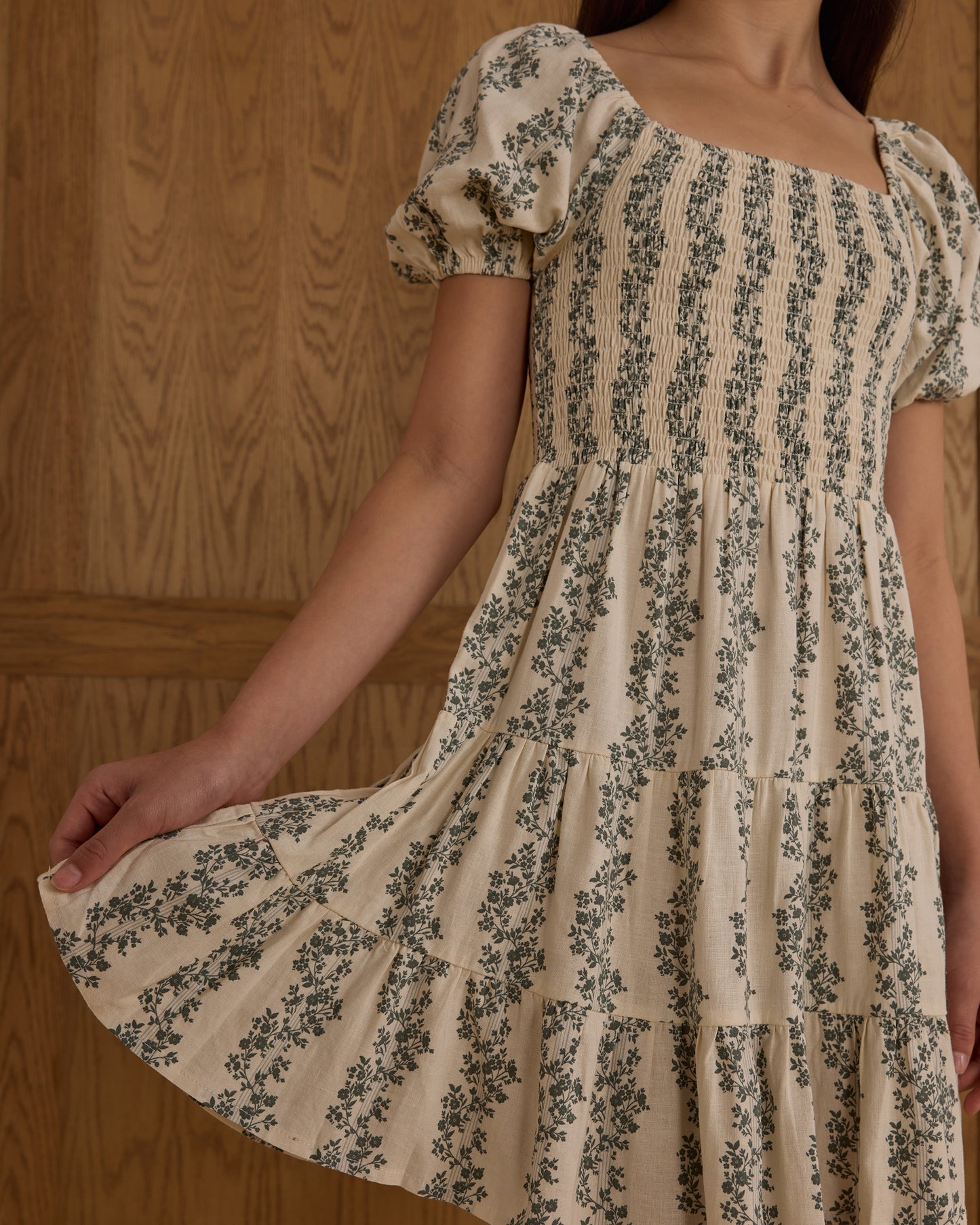 Emily Dress - Green Vines