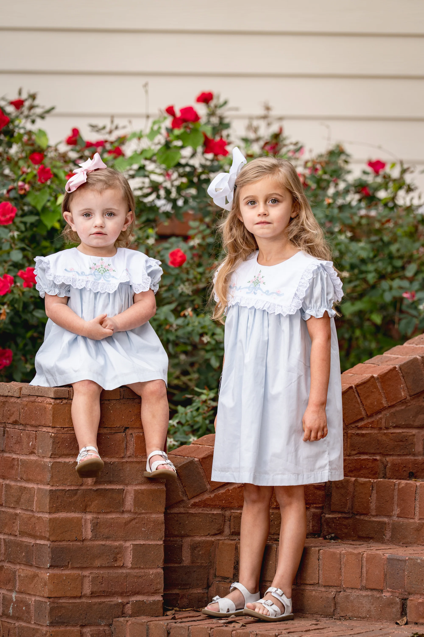 Remi Dress - Porcelain Blue Floral Bow