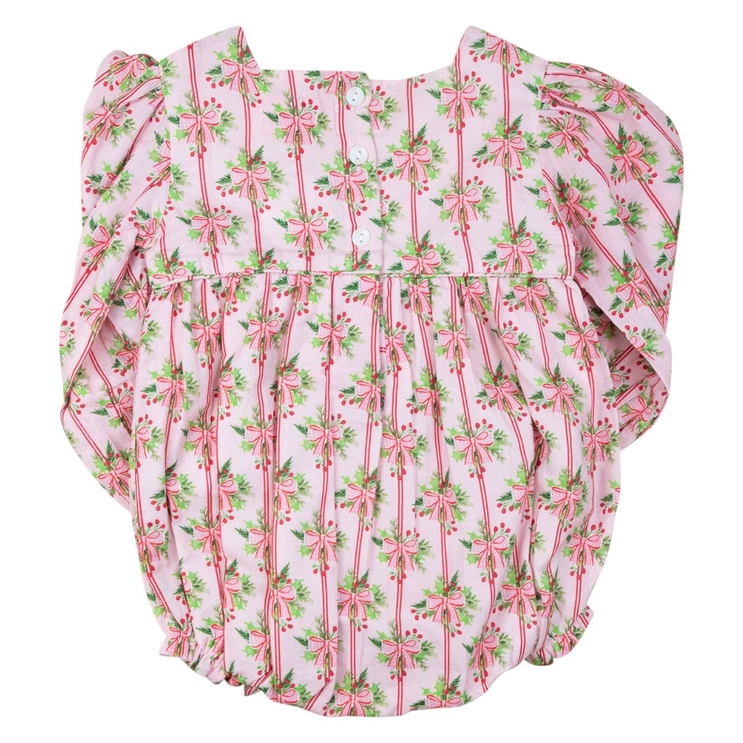 Holiday Bow Striped Bubble