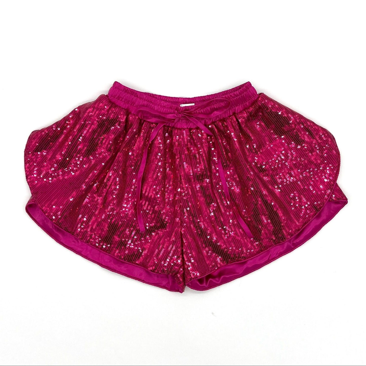 Hot Pink Sequins Butterfly Shorts