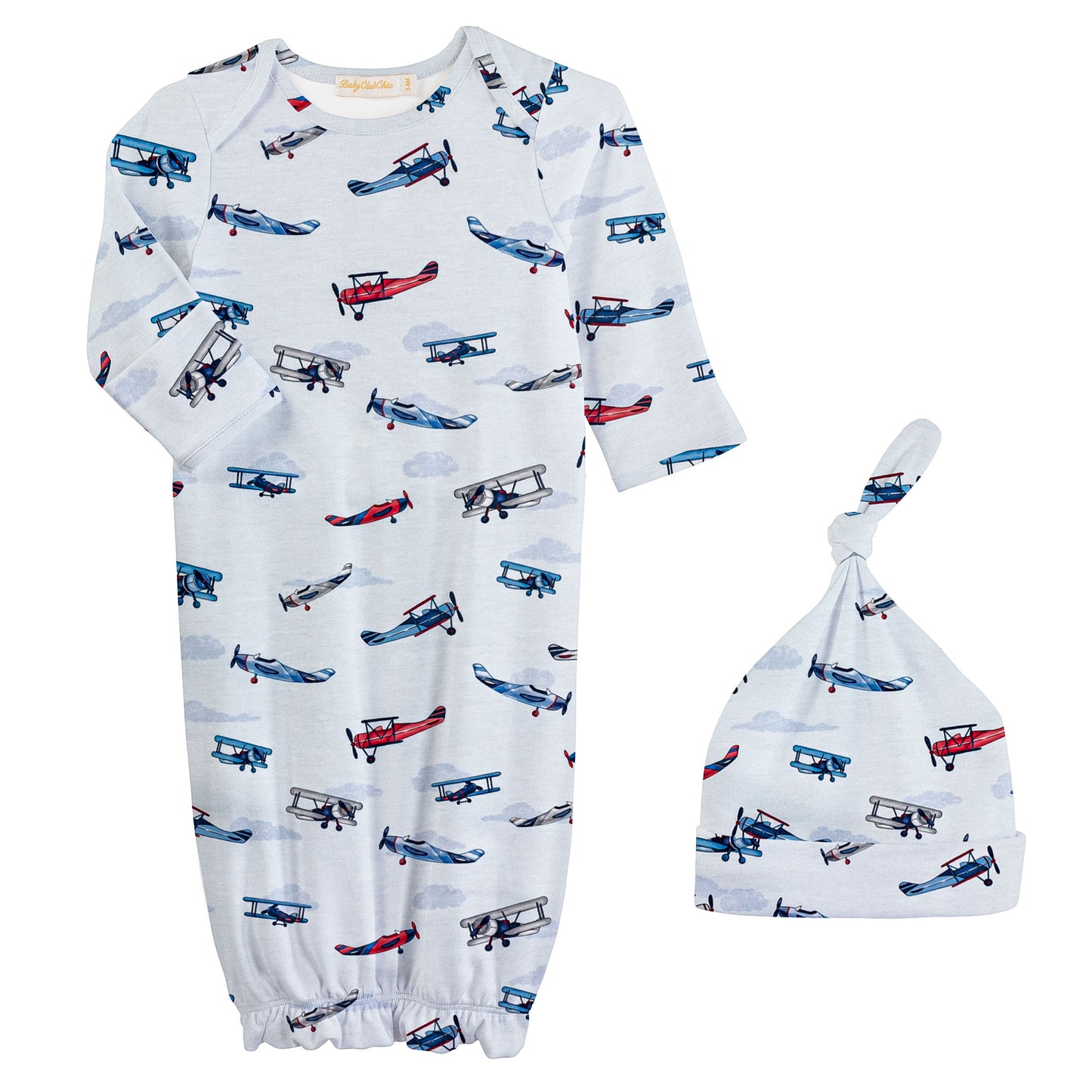 Patriotic Airplanes Gown & Hat Set