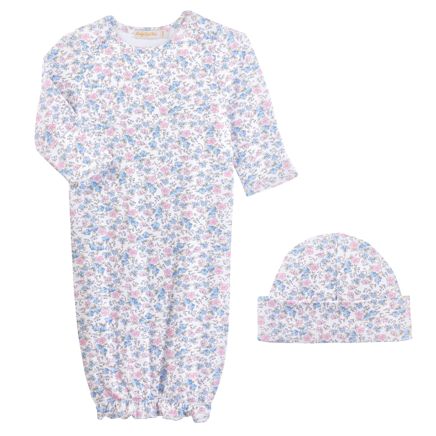 Tiny Soft Floral Gown & Hat