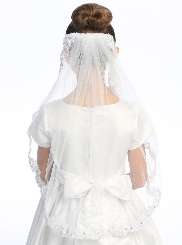 24" Corded Lace Veil - T305
