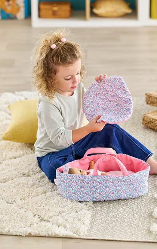 Carry Bed for 12" Baby Doll-Flowered