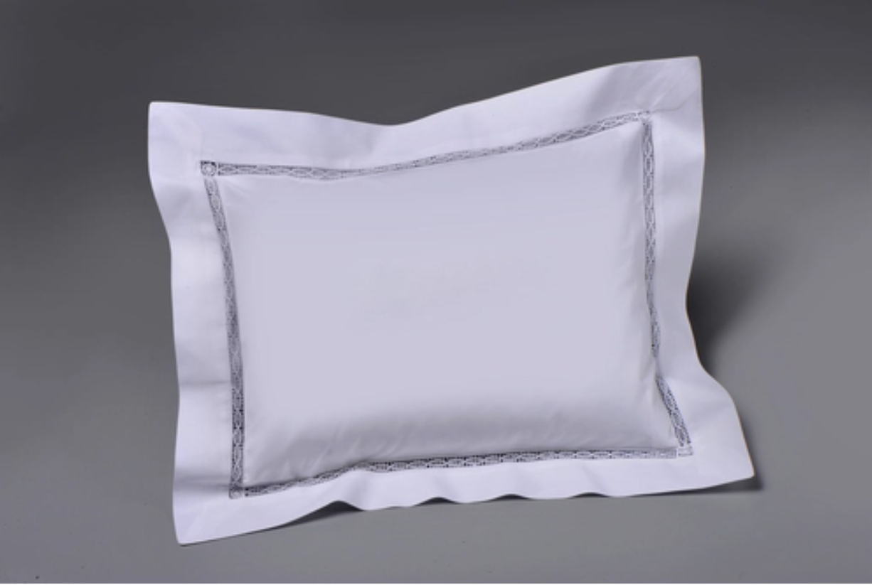 Hand-emb Open Stitch Sham/White-4550
