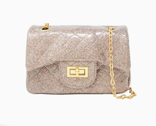 Classic Quilted Sparkle Mini Bag/rainbow