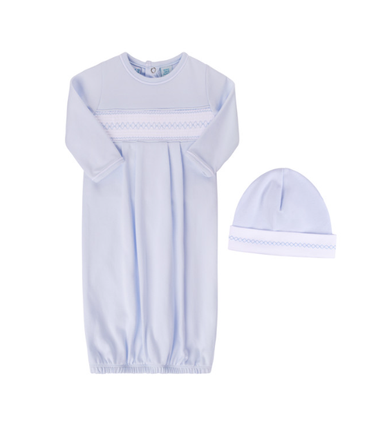 Smocked Argyle Gown With Hat-SIB222