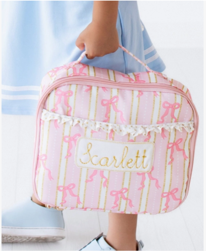 Insulated Lunch Bag - Pink Bows