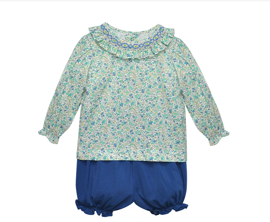 Blue Flower Bloomer Set/2011BS